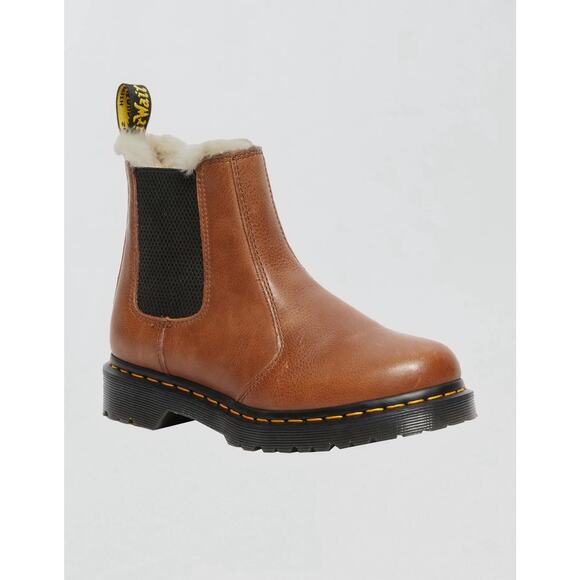 Dr. Marten Women's 2976 Leonore Fur Lined Chelsea Boot NWT (No Box) Sz 7 38 /Tan - Picture 1 of 12